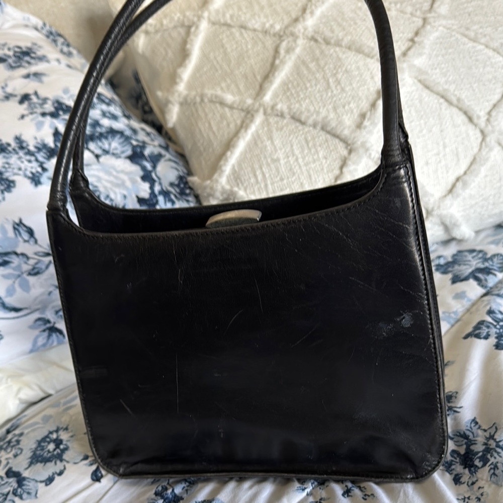 Bruno Magli Elegant Vintage Black Leather Handbag